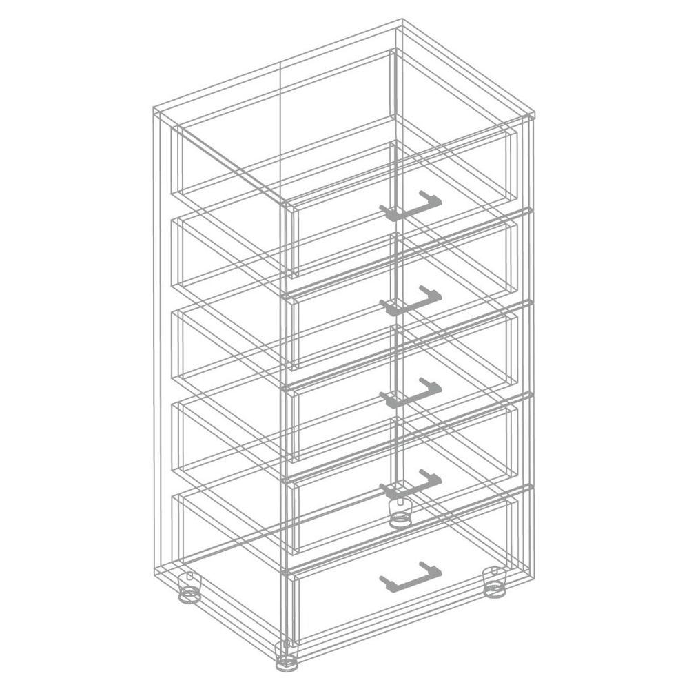 Комод с 5 ящ. МС "Сандра"(Белый лофт)