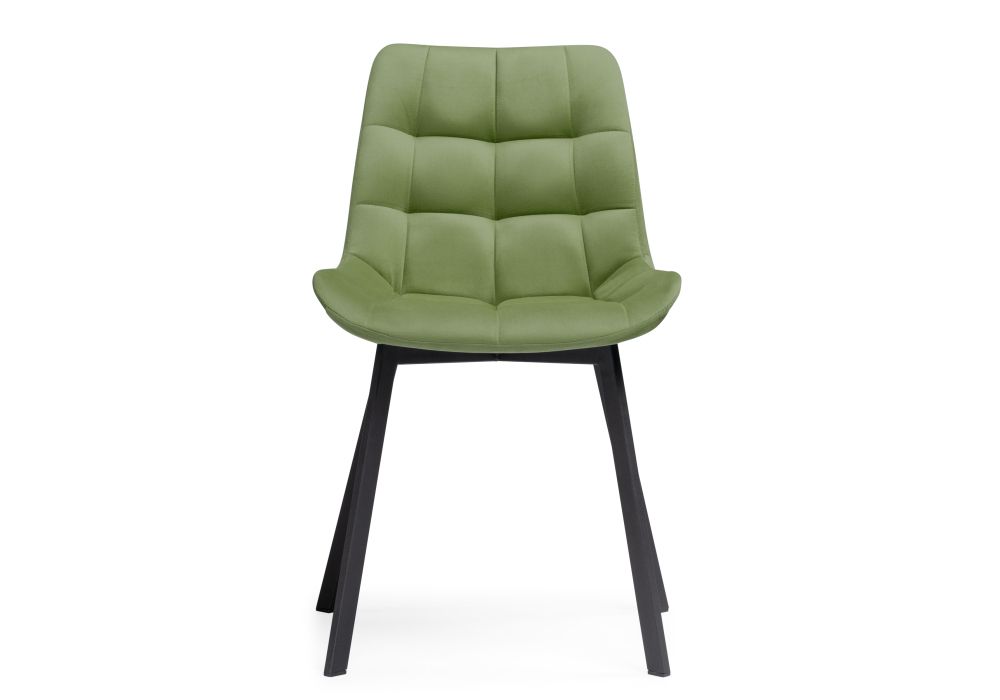 Стул на металлокаркасе Челси черный / зеленый велюр