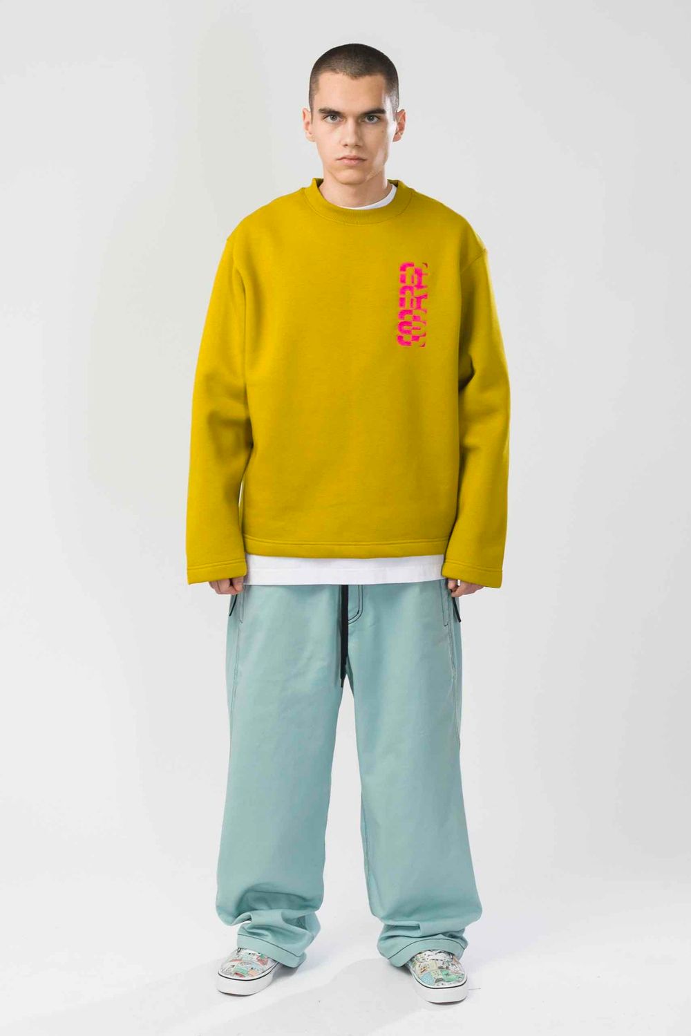 Толстовка Codered Baggy Sleеve Горчичный Темный Half Inverse Font