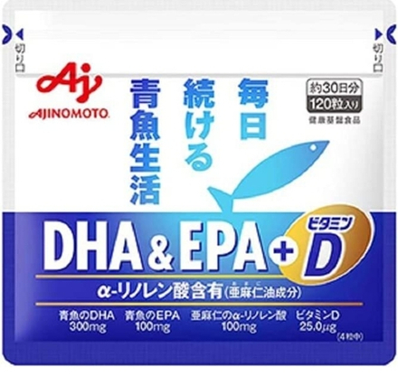 AJINOMOTO DHA & EPA + vitamin D - мощный комплекс кислот DHA & EPA и витамина D