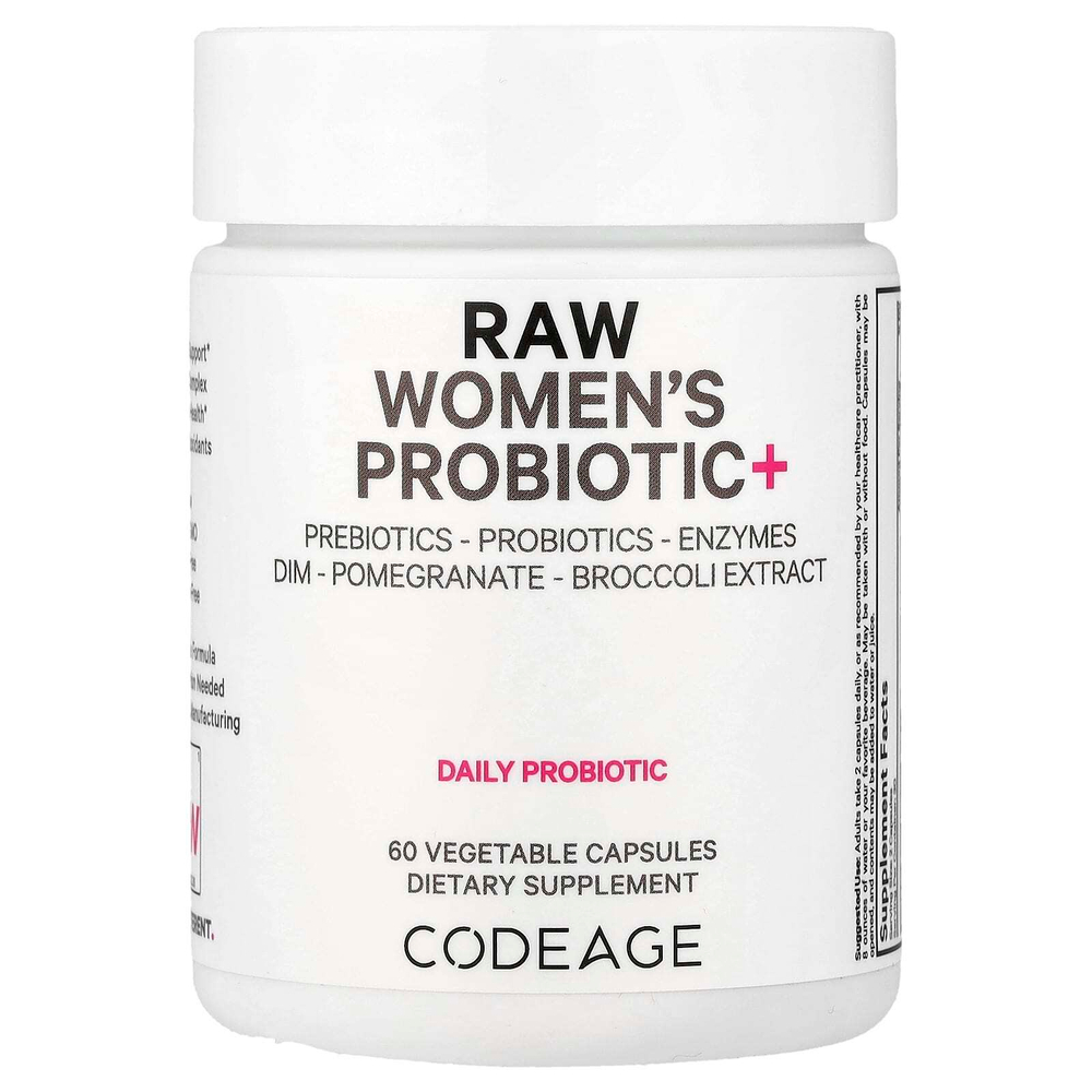 Codeage, RAW Women's Probiotic +, 60 растительных капсул