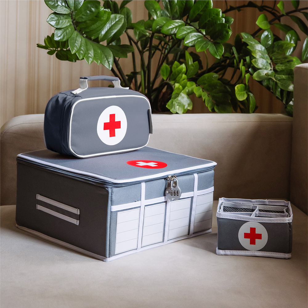 Аптечка дорожная 24х13х9 (серая)