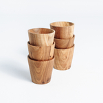Набор деревянных текстурированных рюмок (стопок) из древесины вяза (карагач). R17