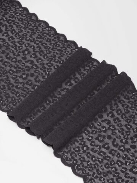 Эластичное кружево леопард черный ширина 22 см