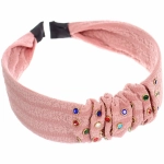 Ободок для волос «МАРЦИПАН», кванто, ширина 4см, микс 6 цветов ( в пакете с подвесом)