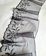 Вышивка на сетке чёрная К614