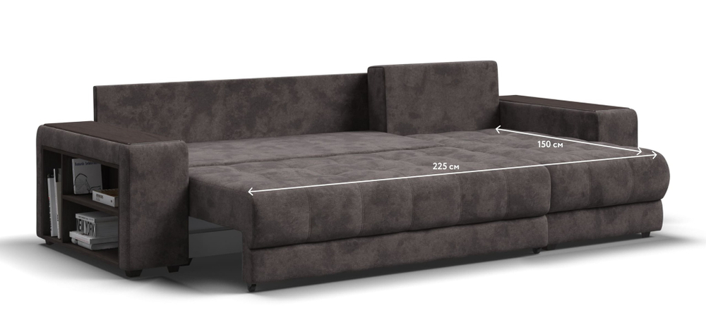 Угловой диван BOSS 3.0 XL велюр Alkantara серый