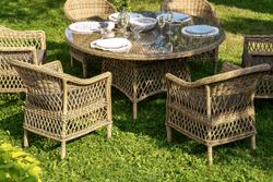 "Эспрессо-150 S" обеденная группа плетеная, цвет соломенный