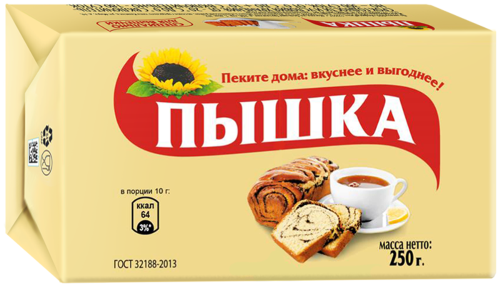 Маргарин для выпечки "Пышка 72%" 250гр