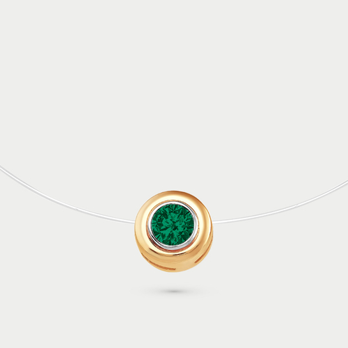 Подвеска из желтого золота 585 пробы с изумрудом для женщин (арт. П40315066)