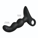 Черный силиконовый анальный вибромассажер-ёлочка Erokay (Цвет: черный)