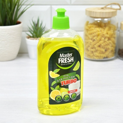 Гель для мытья посуды 500мл "Цитрус" TURBO, пуш пул, Master FRESH