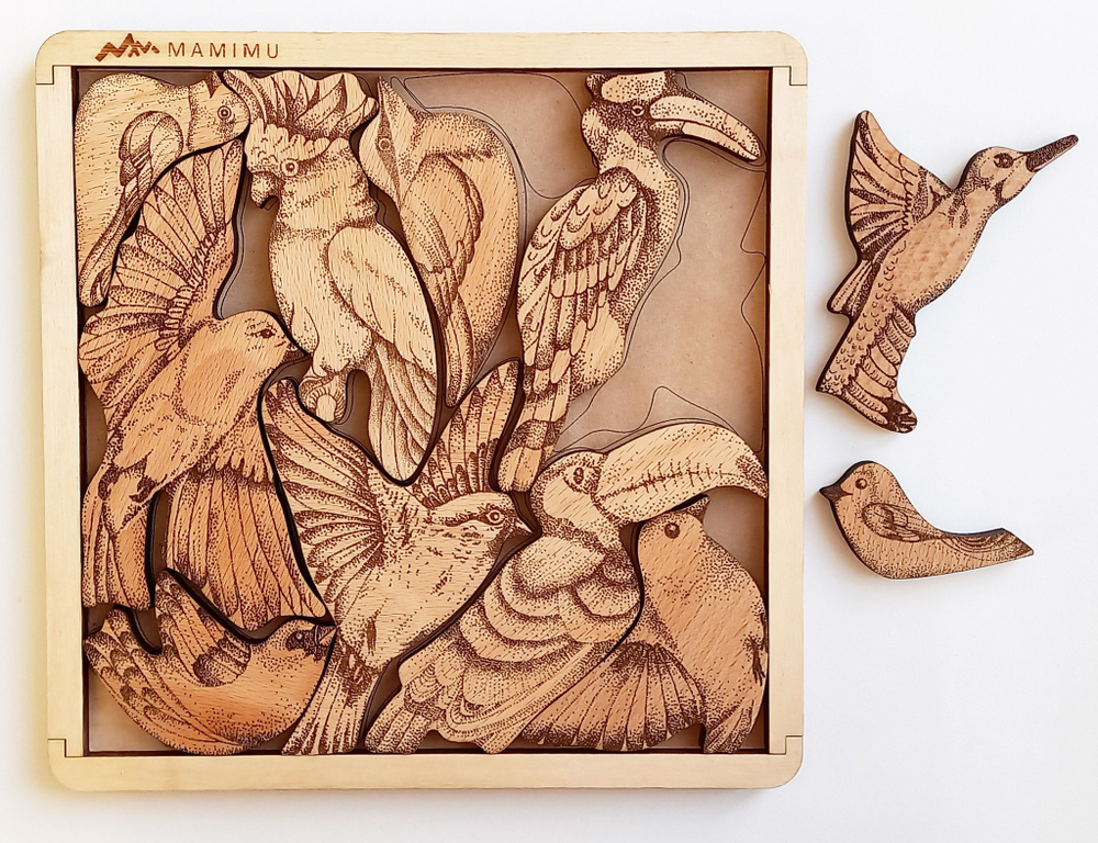 Деревянный пазл Птицы