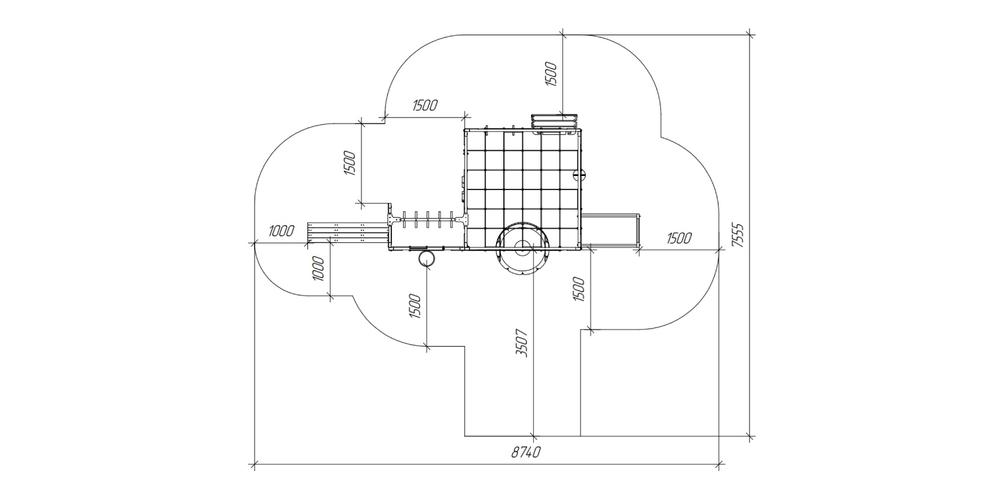 Детская площадка Савушка КУБ-2 (Серый) с гамаком для йоги