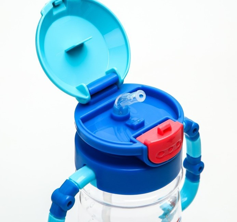 4350286 Поильник с трубочкой, 350 мл., «Робот», цвет МИКС