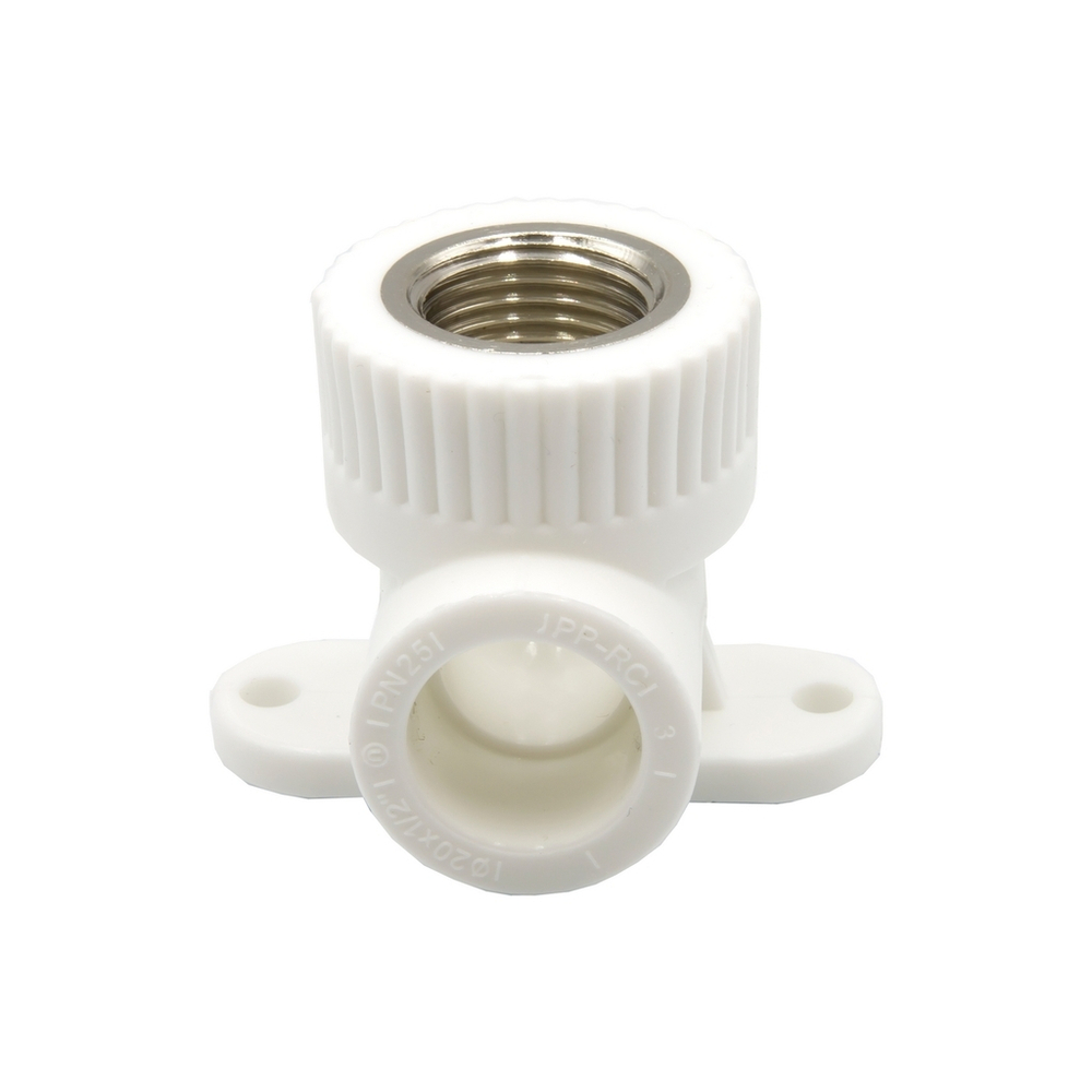 Уголок комб. вн 20х1/2'' с креплением EVER® plast  БЕЛЫЙ (Россия)