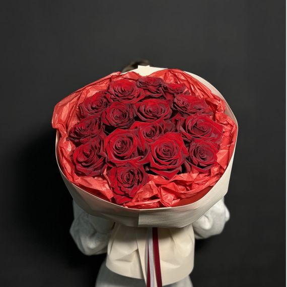 Монобукет из 15 роз Эквадор 60 см