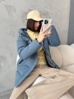 Куртка демисезонная удлиненная с капюшоном