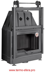 Каминная топка Экокамин Альфа 700 KВ с контргрузом черный шамот
