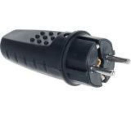 Вилка "UNIVersal" прямая c/з каучук 16А 250В IP44 цвет красный (еврослот)