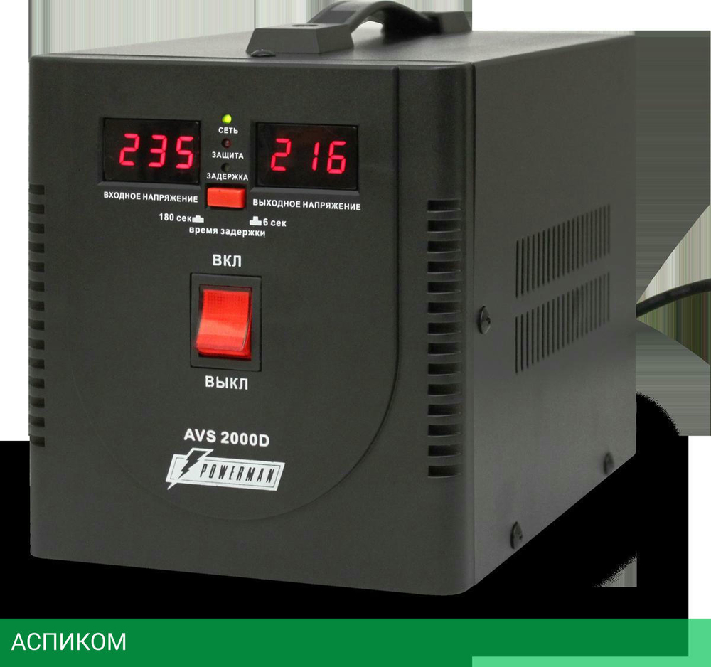 Стабилизатор напряжения PowerMan AVS 2000D Black