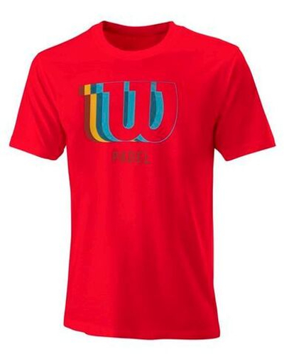 Мужская теннисная футболка Wilson M Padel Blur Tech Tee - infrared