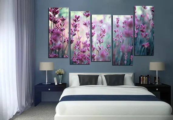 Модульная картина "Яркая лаванда"