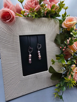 Серьги из натуральных камней "Розовая дымка", ручная работа, гипоаллергеновый материал