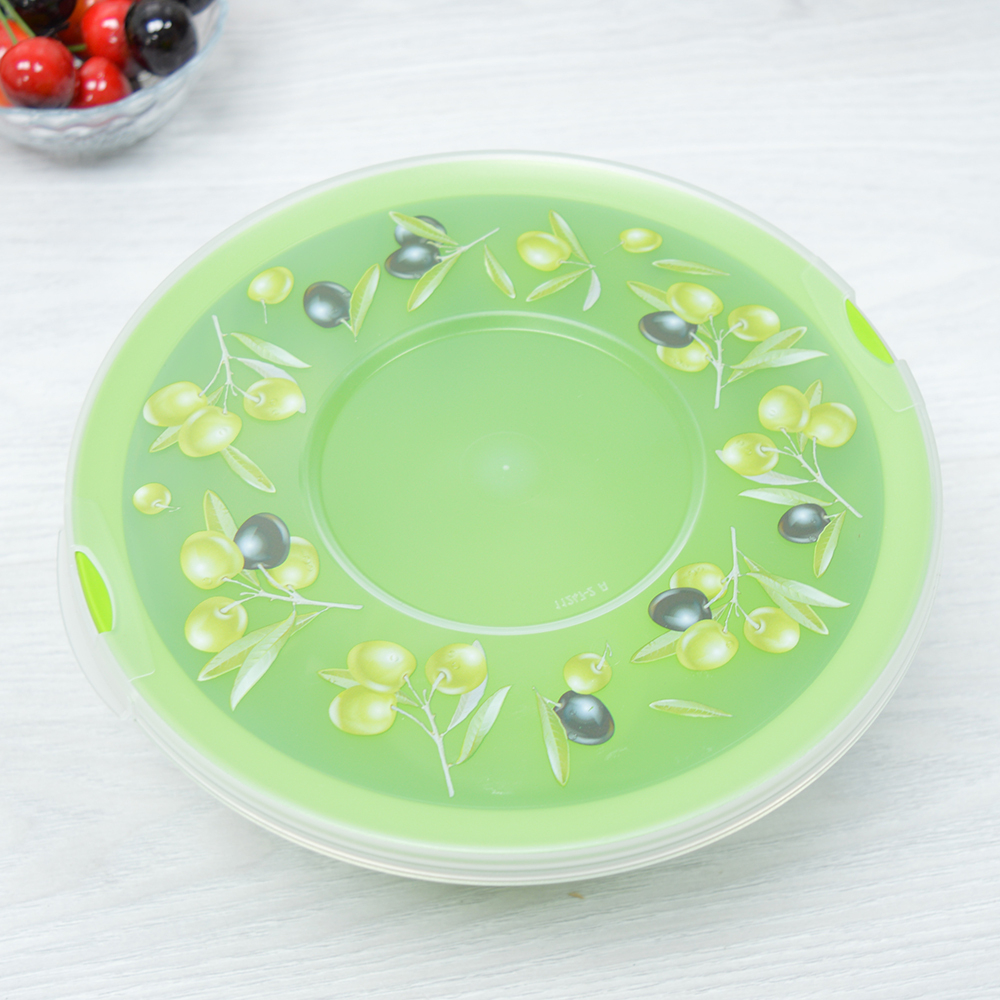 Миска 2л с крышкой "Fresh" олива