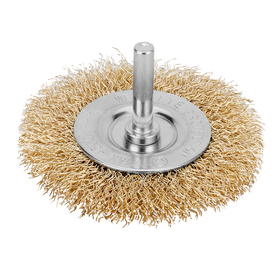 Щетка для дрели, 60 мм, плоская со шпилькой, латунированная витая проволока Matrix 74446