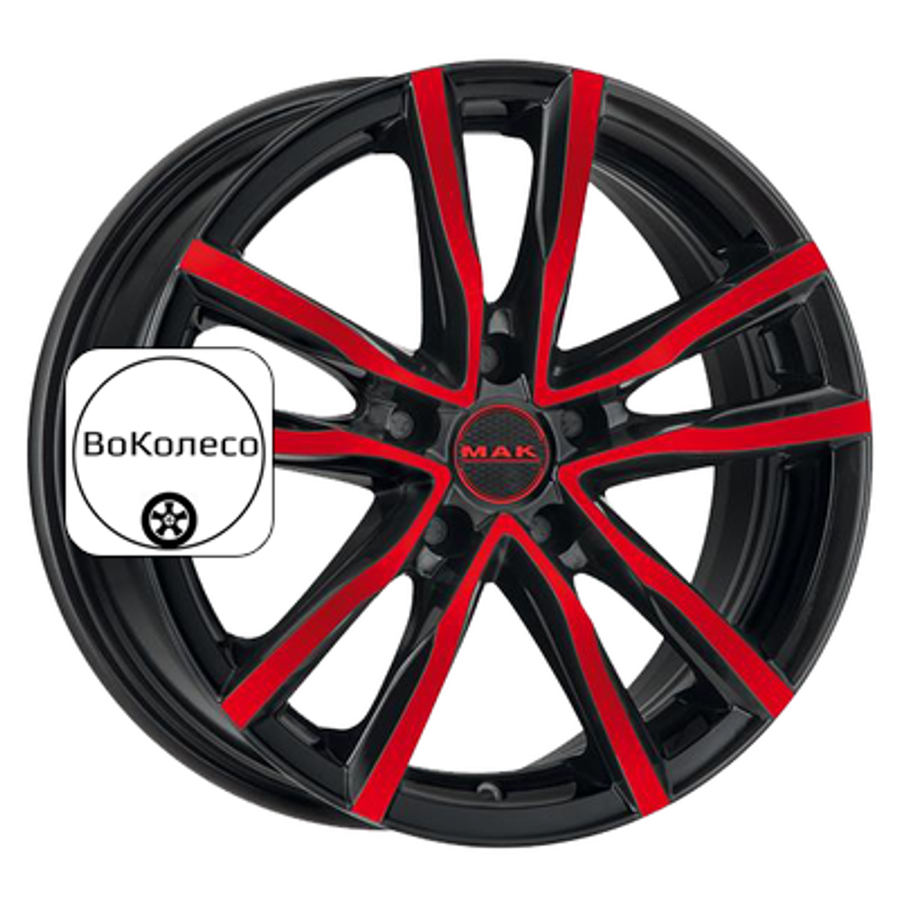 7x17/5x114,3 ET40 D76 Milano Black Red Face MAK