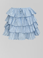 Костюм R.Studio 26371 в полоску из рубашки и юбки на резинке с рюшами