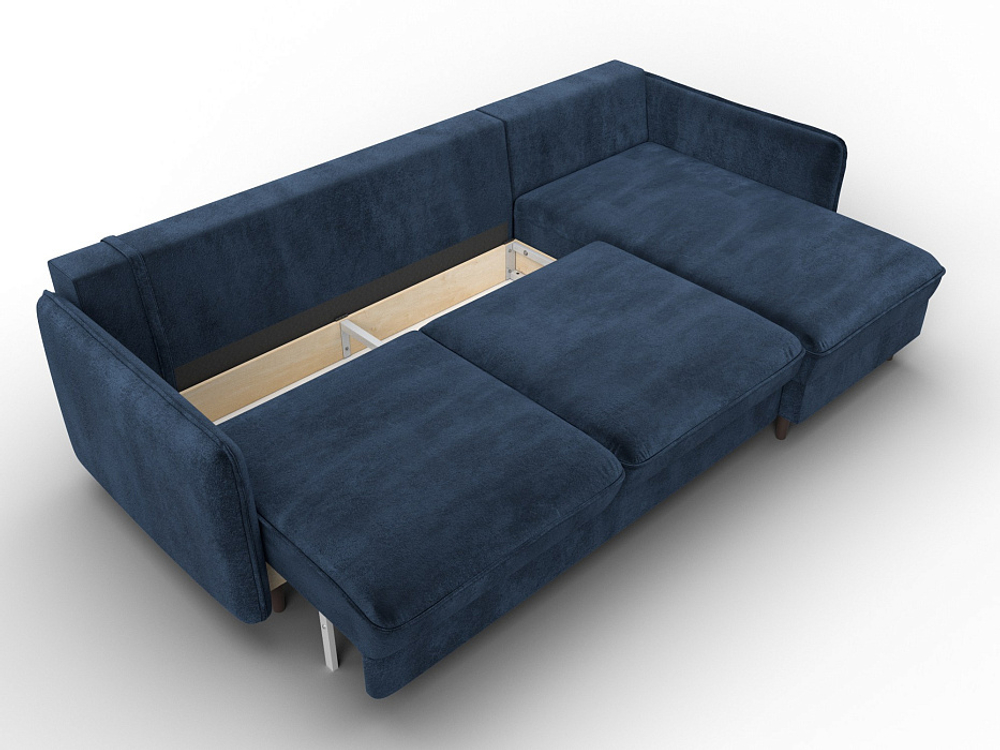 Диван угловой Лига-064 НПБ угол универсальный ВЕЛЮР TOWER 13 синий
