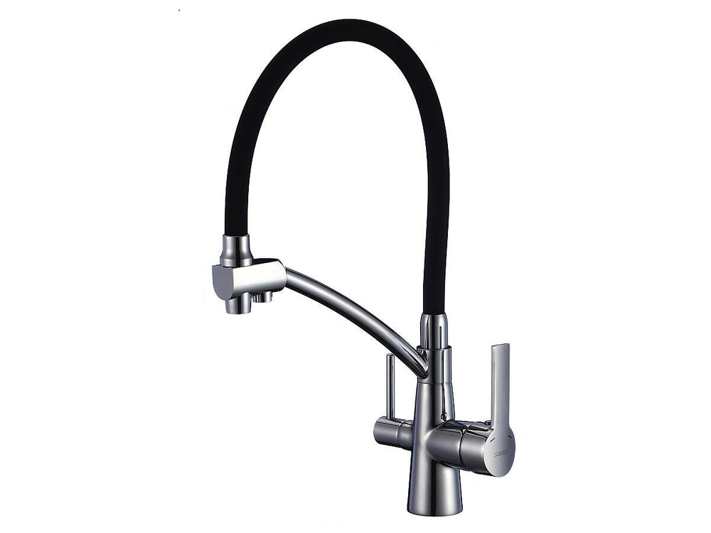 Смеситель для кухни 440/221 2Р Черный сатин Латунь