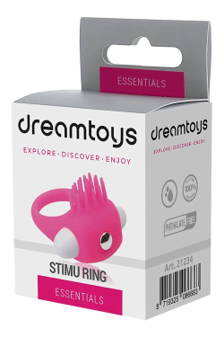 Розовое эрекционное кольцо с щеточкой Silicone Stimu Ring