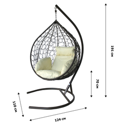 Кресло подвесное Сфера Лайт арт.BG6767 (стойка+основание.корич.,корзн.корич.,подуш.беж. 3уп. (Б))
