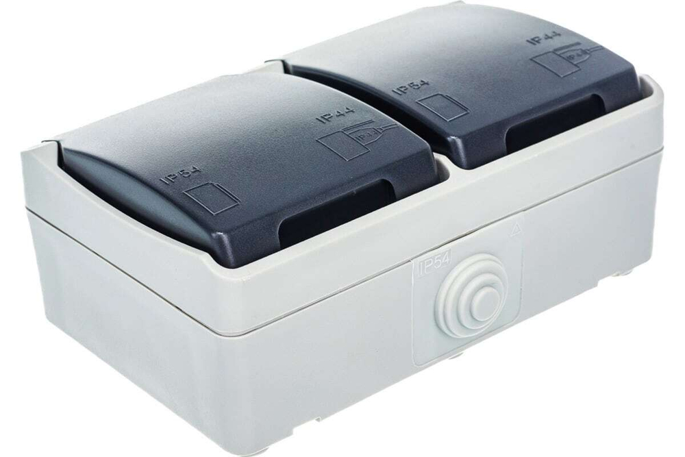 Розетка 1-местная для открытой установки РСб20-3-ФСр с заземлением ФОРС IP54 IEK