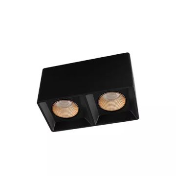 Накладной точечный светильник 2*GU5.3 DK3085-BK+BR чёрный Denkirs