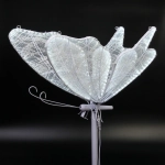 Фигура светодиодная «Волшебная Бабочка» на стойке h-1.75м, длина крыла 60 см,220v,Белый