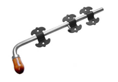 Засов универсальный ЗУФ - 400 фигурный мод.2 черный (Тонар-Домарт)