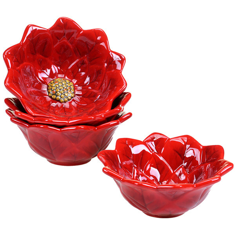 Салатник индивидуальный Certified Int. Зимние заметки Пуансеттия 14 см