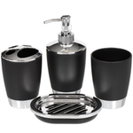 Набор для ванной 4 пр, Темный капучино, акрил, стак,подс д/зуб щет,дозат д/мыла,мыл-ца, Y8-2737