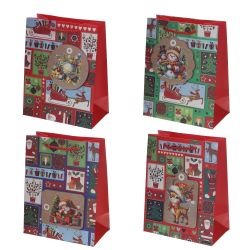 GAEM Пакет подарочный S (бумага 210г/м2, блок 12шт), L18 W10 H23 см, 4в.