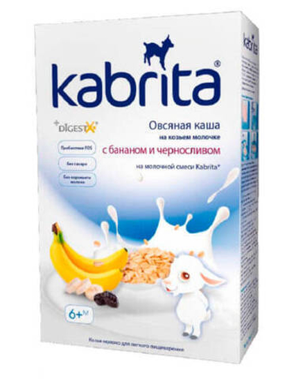 Каша Kabrita Овсяная с бананом и черносливом (с 6 месяцев) 180 г