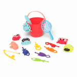 Набор для игры в песок (18 предм.) ведерко, удочка с рыбками, сет.BKQ