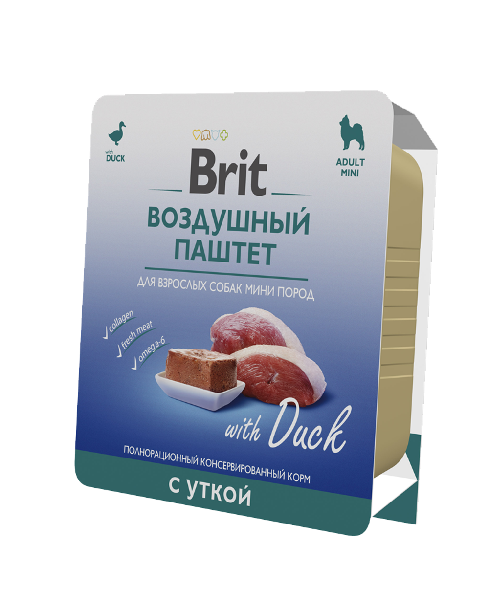 Brit Premium Воздушный паштет для собак мини пород Утка 100гр.