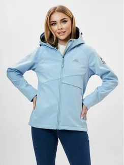 Ветровка женская softshell голубого цвета, размер 48