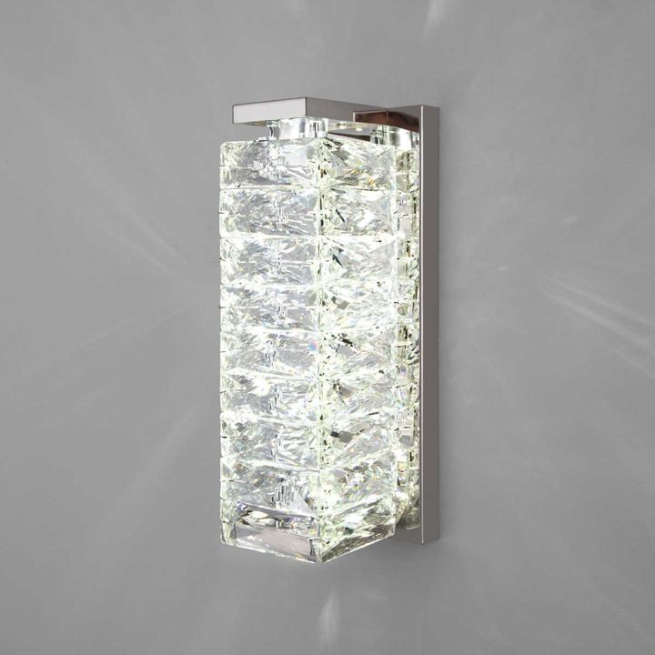 Настенный светодиодный светильник Eurosvet Blitz 40259 Led хром/ прозрачный хрусталь Strotskis