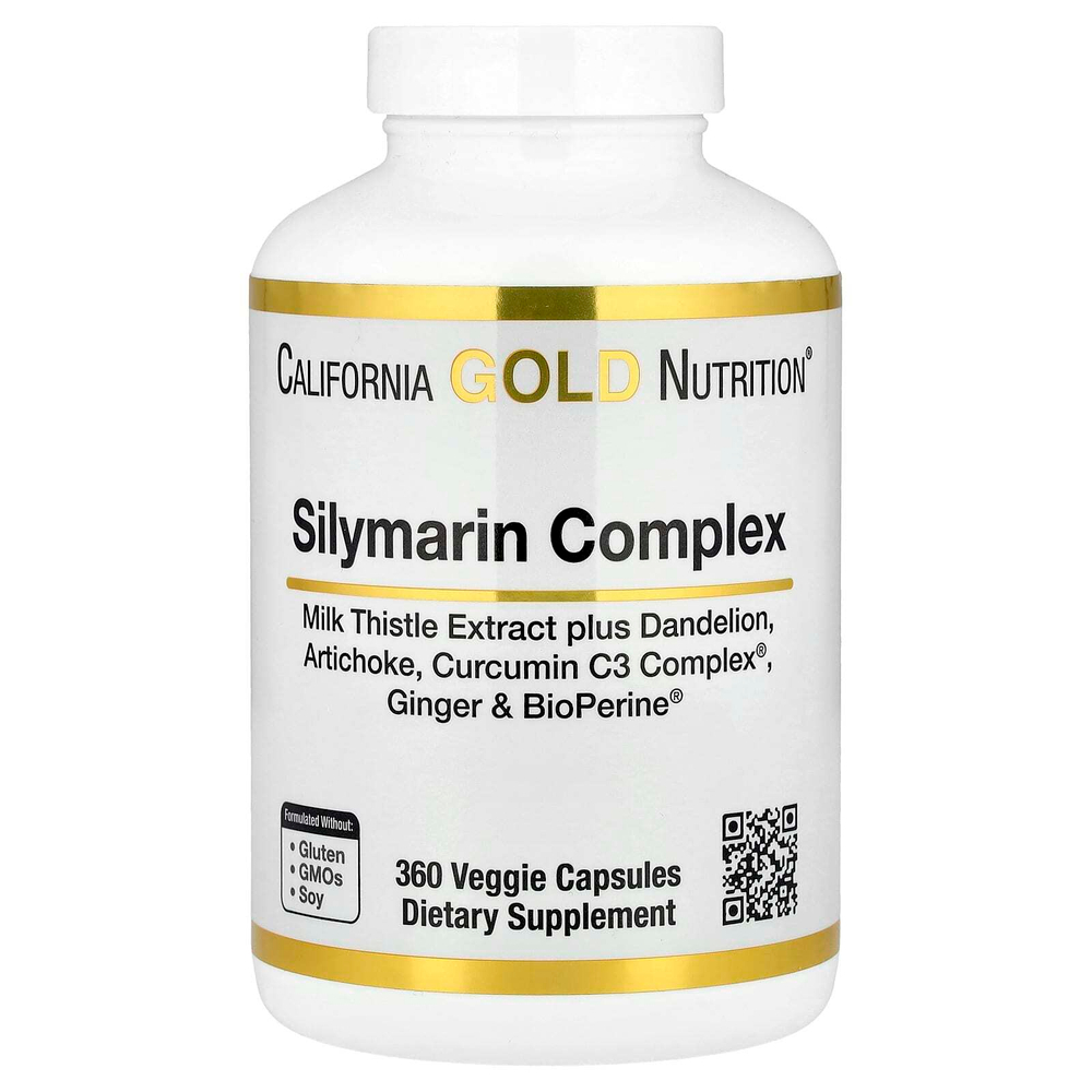 California Gold Nutrition, силимариновый комплекс с экстрактом расторопши, одуванчиком, артишоком, имбирём и BioPerine, 360 растительных капсул