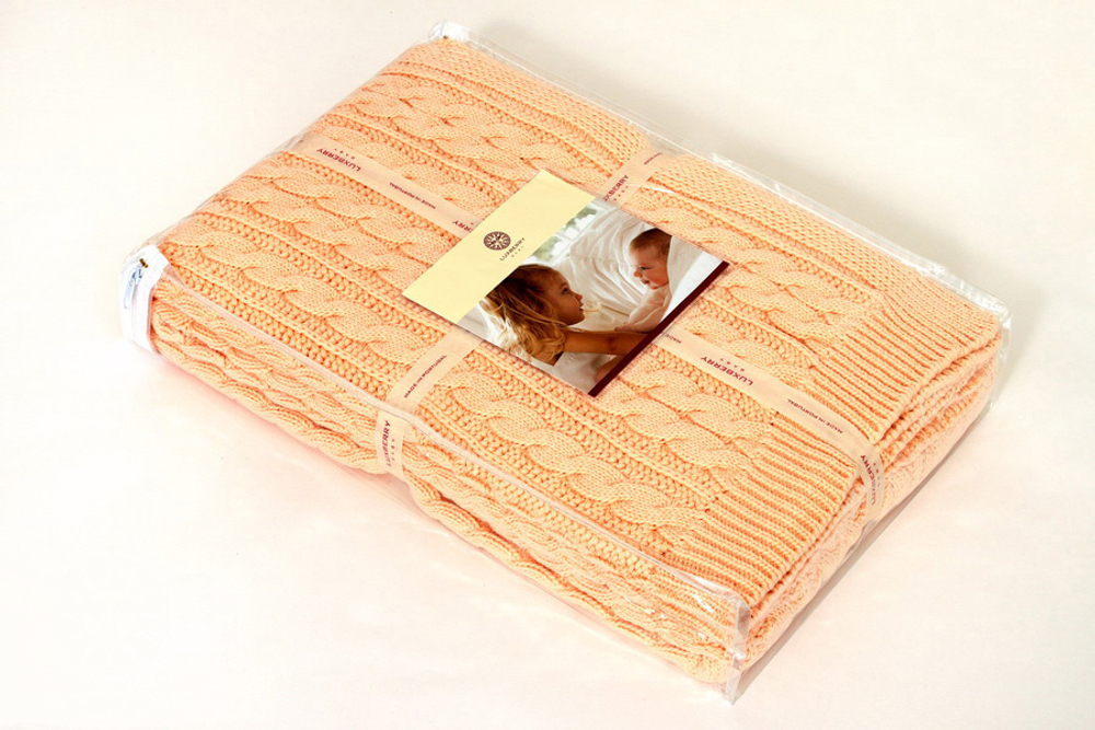 Элитный плед детский Imperio 36 персиковый от Luxberry упаковка